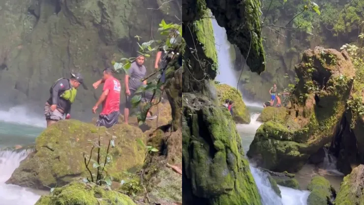 VIDEO: Joven murió ahogada en la cascada La Golondrina; así se la llevó la corriente