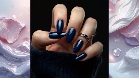 Uñas azul marino para un look sofisticado