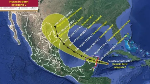 ¿Dónde se encuentra el huracán “Beryl” hoy 4 de julio? Esta es su trayectoria