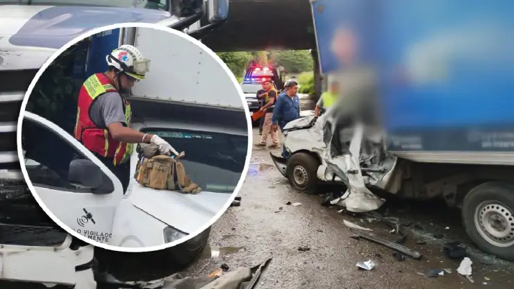 Fuerte CHOQUE en carretera de Veracruz deja una persona atrapada
