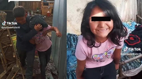 Niña recibe casa de cartón.