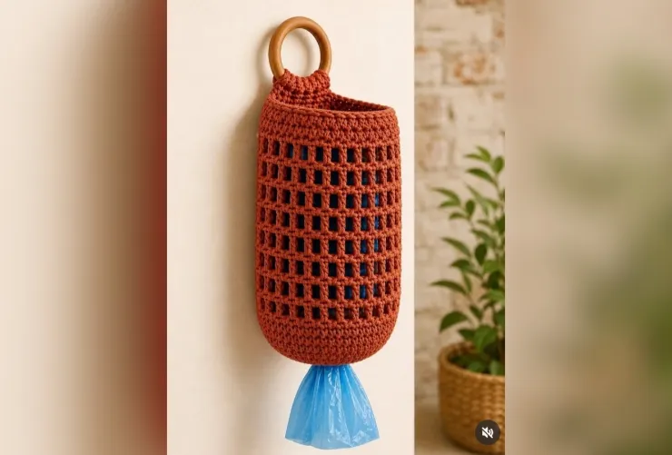 Cómo tejer un dispensador de bolsas de plástico a crochet para mantener la despensa limpia y ordenada