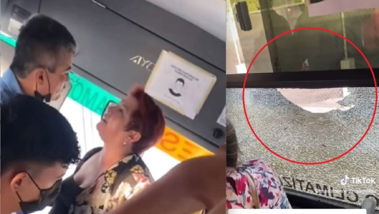 pelea pasajera y chofer video lady camión