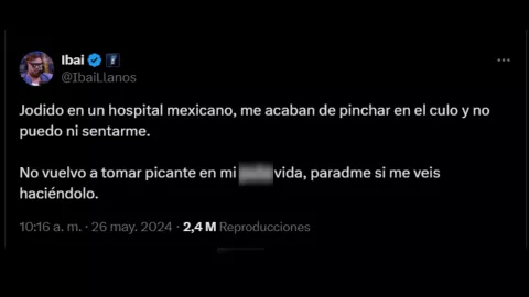 La publicación de Ibai Llanos sobre su experiencia.jpg