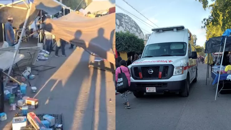 Arrollan puestos del Tianguis de la Lombardo