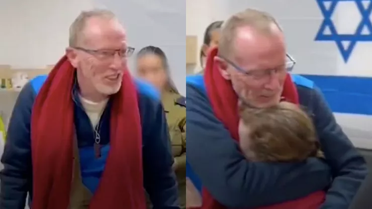 Niña se reencuentra con su papá tras haber sido rehén de Hamás