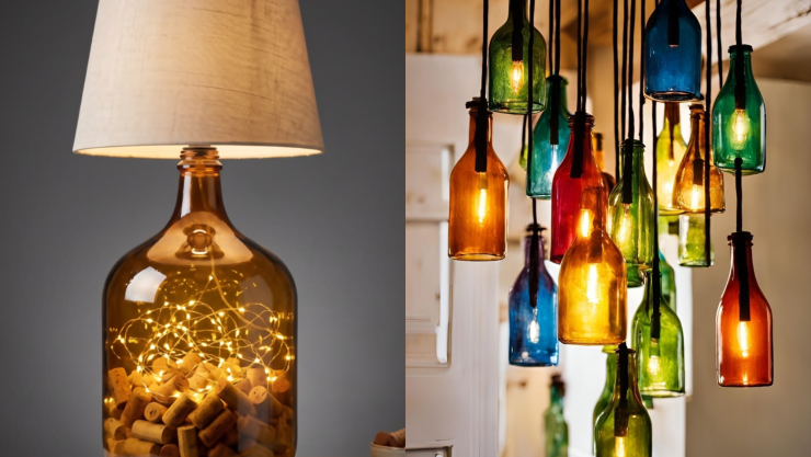 Cómo hacer lámparas DIY con botellas de vidrio y luces LED