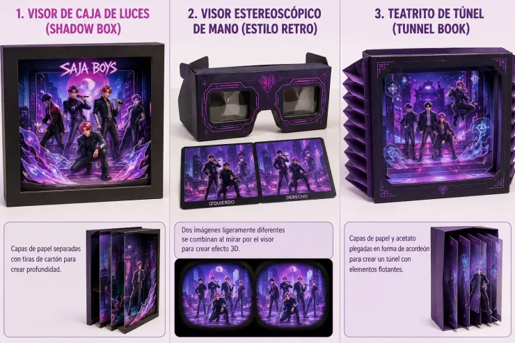 Ideas para hacer un visor 3D de los Saja Boys