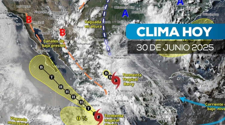 Lluvias en México por Flossie y Barry