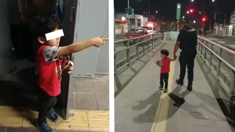 niño perdido caminando en calles de San Juan Bosco, en León