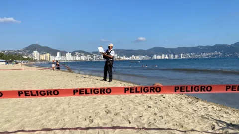 Los cuerpos ya sin vida fueron arrastrados a la franja de arena de la conocida Playa Bonfil en Acapulco, Guerrero.