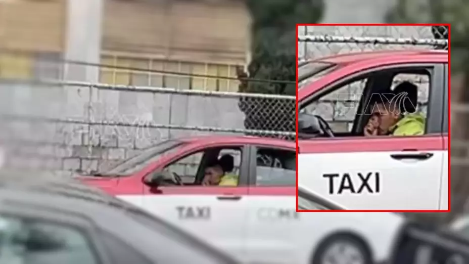 Taxista de CDMX drogándose es grabado afuera de alcaldía GAM.