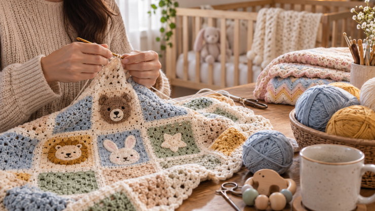 4 ideas para cobijas de crochet para bebés fáciles y bonitas