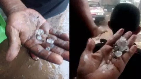 Reportan caída de granizo sobre la ribera del Río Hondo y en Tulum