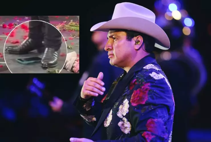 Julión Álvarez pisa iPhone de fan durante concierto; así captaron el momento