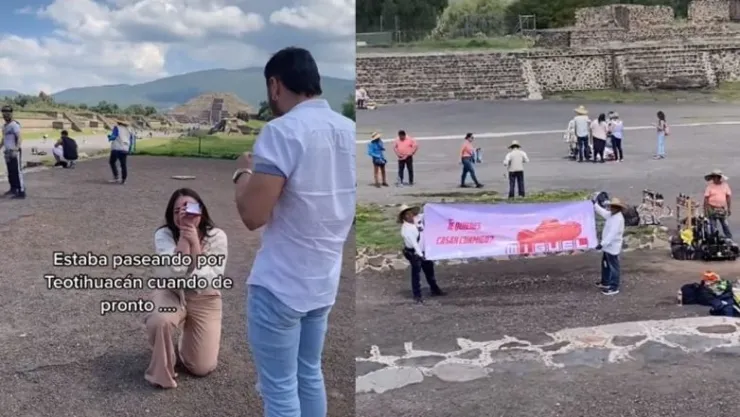 Mujer pide matrimonio a su novio teotihuacan