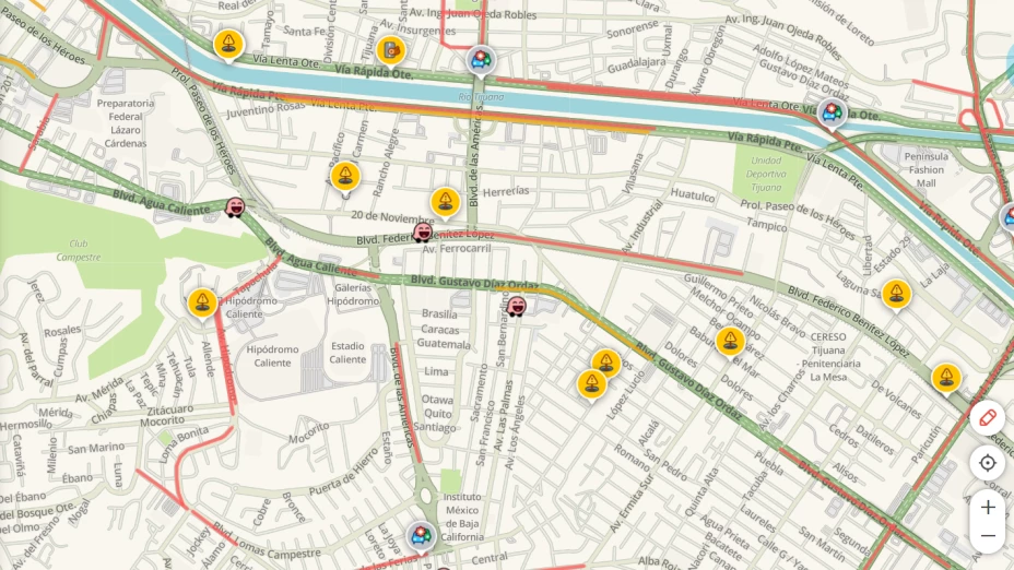 vias alternas trafico Tijuana