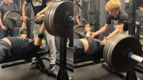 Influencer aplastado en gimnasio