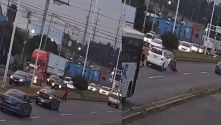 Hombre finge atropello, provoca choque y termina arrollado
