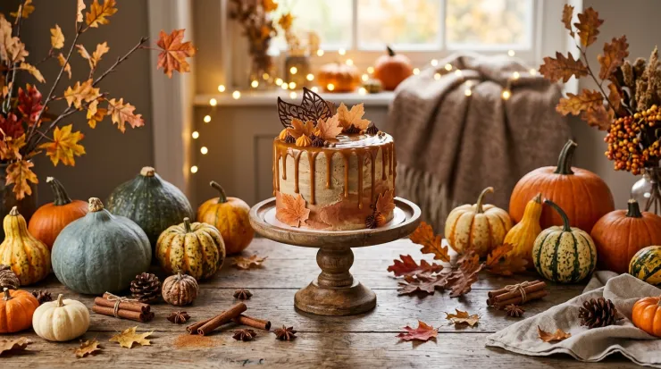 El pastel drip cake de especias y caramelo