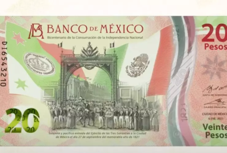Billete 20 pesos vale 450 mil pesos Banxico.jpg