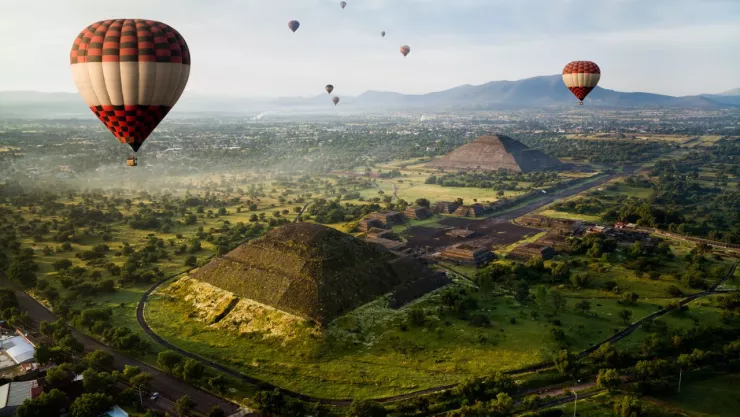 Precio del viaje en globo aerostático en Teotihuacán