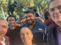 Corcholatas Ebrard Sheinbaum Adán Augusto marcha de AMLO