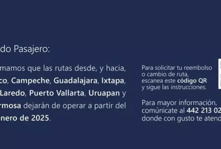 mexicana de aviación suspende rutas