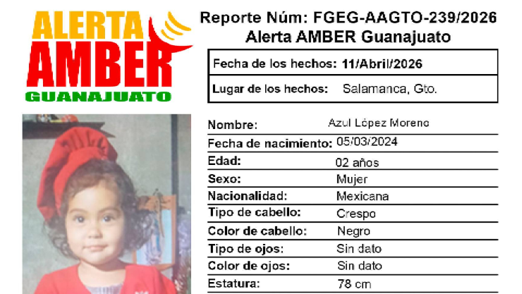 Azul López Moreno desaparecida Guanajuato
