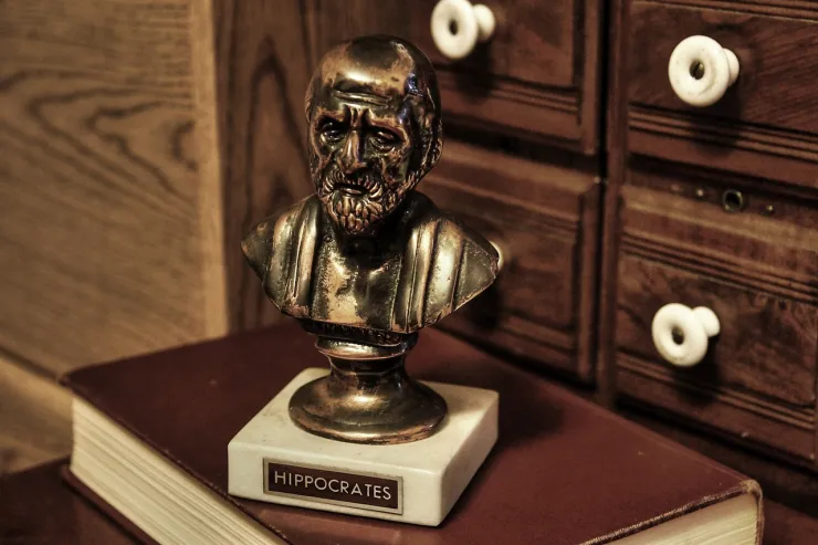 Día del Médico: Busto de Hipócrates, considerado como el padre de la medicina