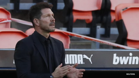 El técnico del Atlético de Madrid Diego Simeone