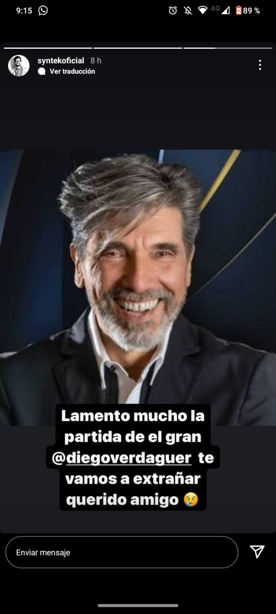 Alex Syntek se despide de Diego Verdaguer