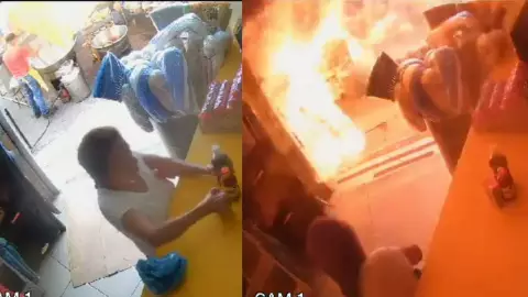 VIDEO: Explota tanque de gas en tianguis de Morelia con personas adentro