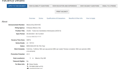 ¡Hay chamba! Embajada de EU abre vacante de 200 mil con secundaria ¿cómo aplicar?