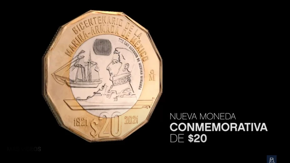 Moneda conmemorativa 20 pesos Marina.