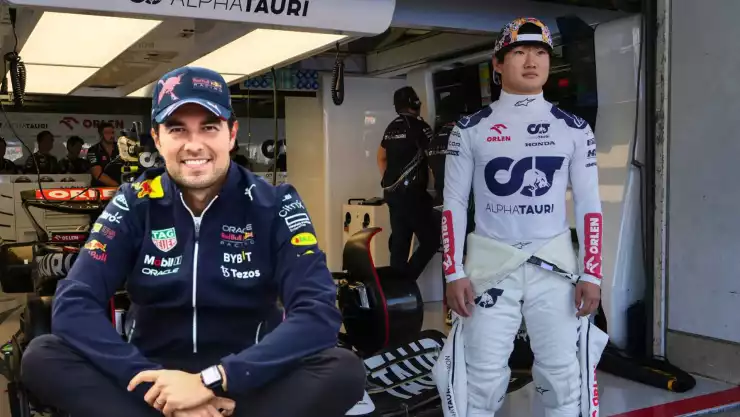 Reacción de Checo Pérez a la llegada de Yuki Tsunoda a Red Bull Racing