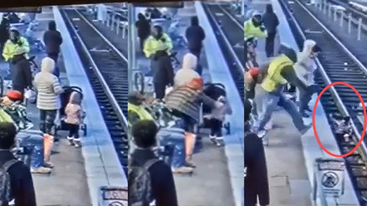 Niña es empujada a vías del tren