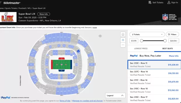 Precios oficiales del Super Bowl LIX