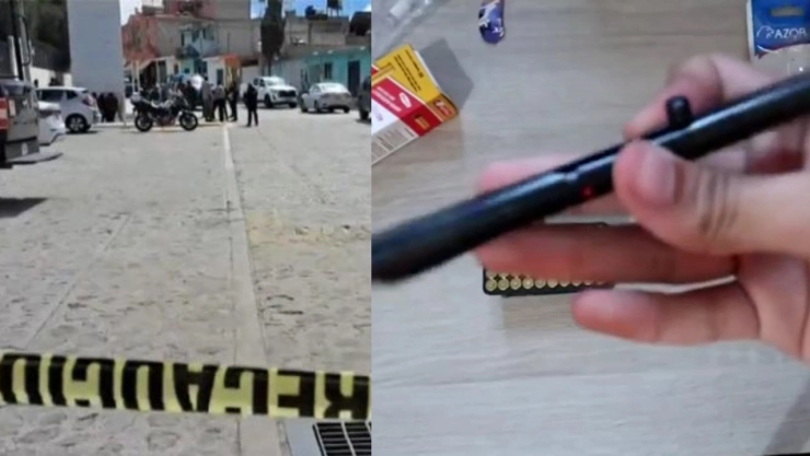 pluma pistola disparo estudiante escuela Querétaro