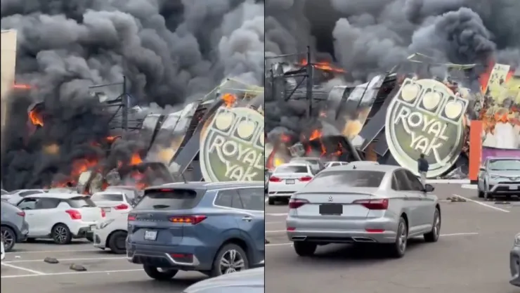 VIDEO | ¡IMÁGENES SENSIBLES! Intenso incendio consume un casino en Culiacán: Reportan heridos