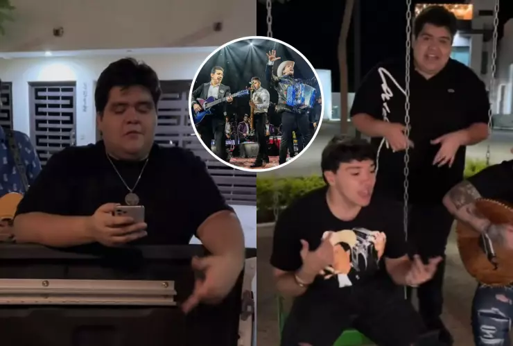 Octavio Cuadras, creador de los corridos felices, cantando su canción Bling Bling