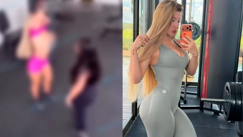VIDEO | Influencer fitness se qu1ta la rop4 tras discutir con una mujer y le muestra TODO
