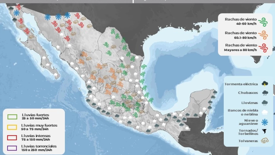 Clima en México hoy 11 de enero de 2024