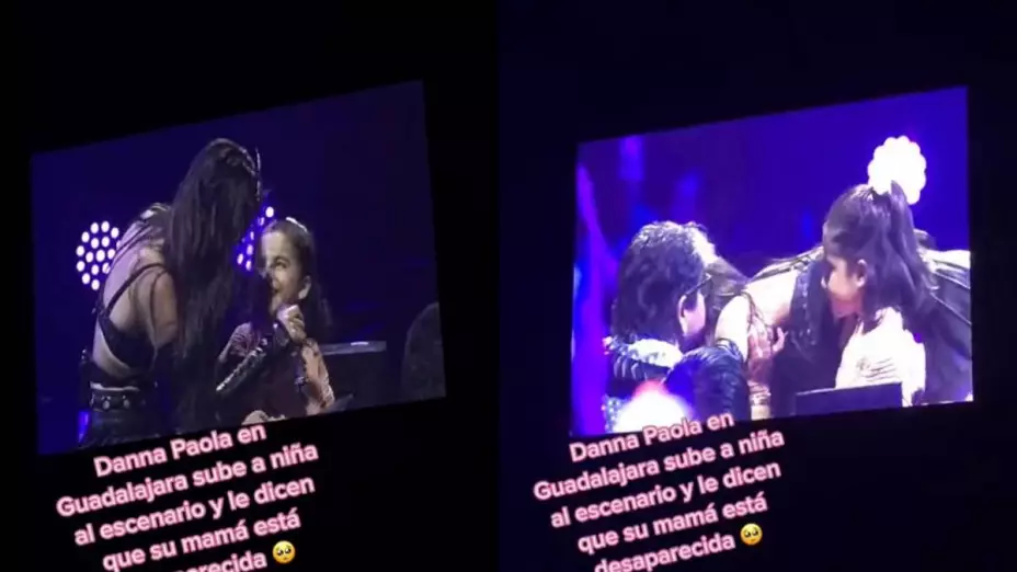 Concierto Danna Paola niña con mama desaparecida.