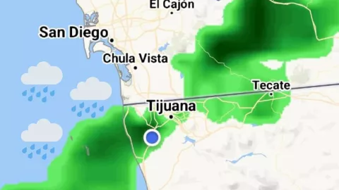 Empiezan las lluvias en Tijuana por huracán Kay este jueves 8 de septiembre.