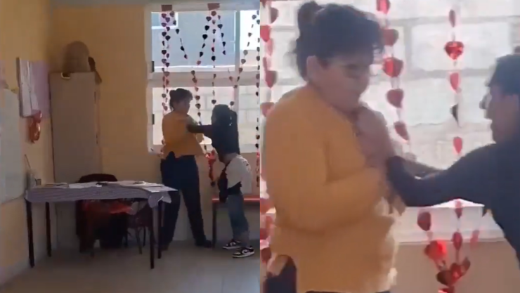 maestra de preescolar agredida en video
