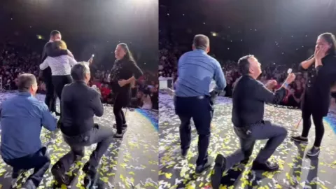 Video de propuesta de matrimonio en concierto de la Banda MS en Washington sale mal