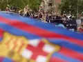 Jugadores de Barcelona en el festejo