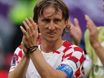 Luka Modric celebrando la victoria sobre Canadá