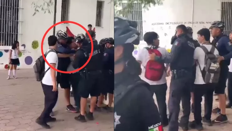 Policías amedrentan contra un estudiante de preparatoria de la UAS